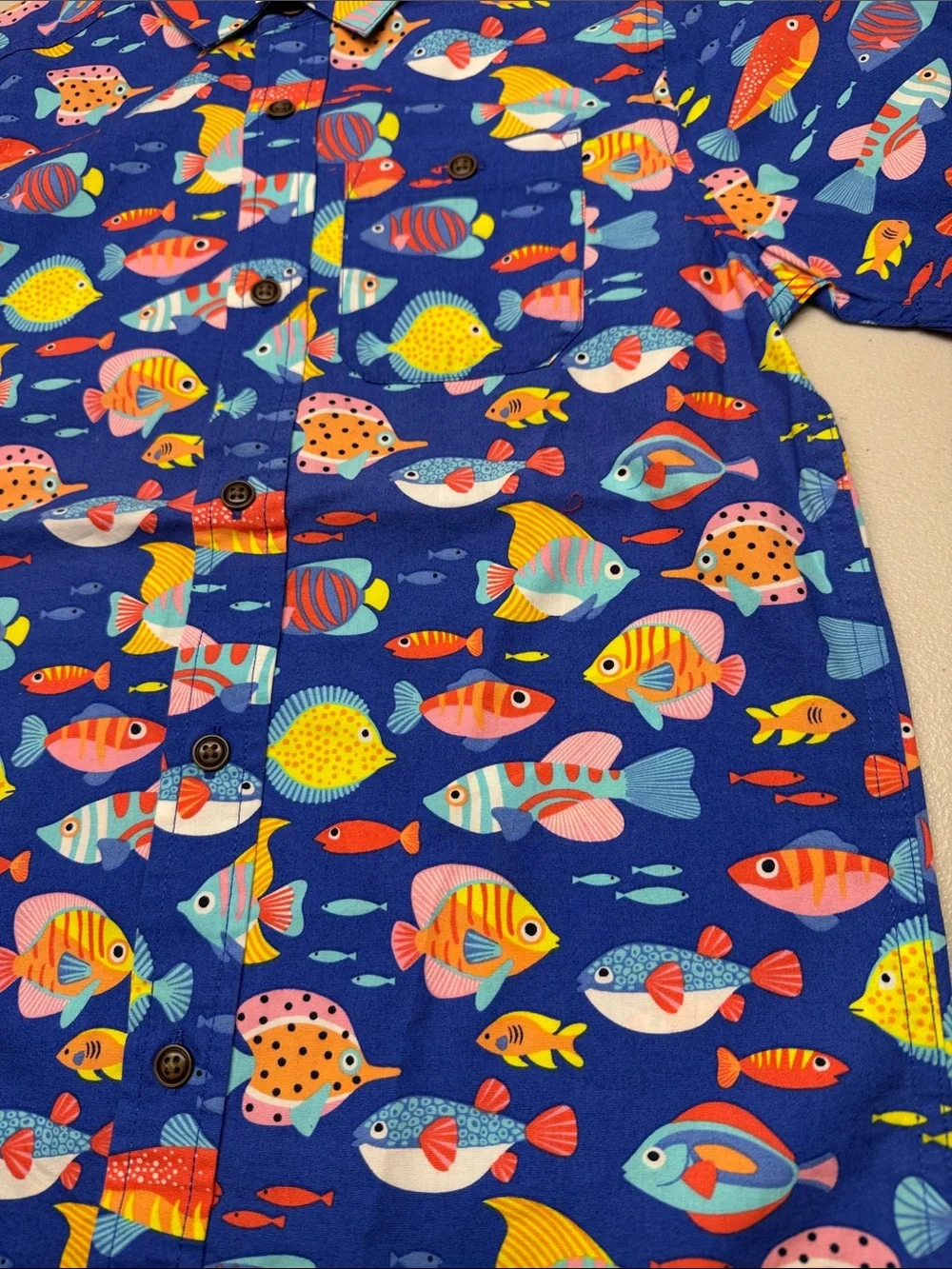 Gymboree Boys Fish Button Up Shirt - Splish-Splash - Blue. NWOT